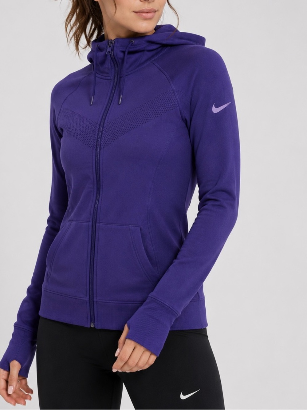 NIKE Dri-Fit Purple Athletic Zip Up Hoodie